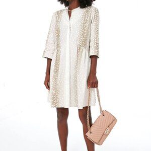 Tuckernuck Cream and Beige Mini Shirt Dress